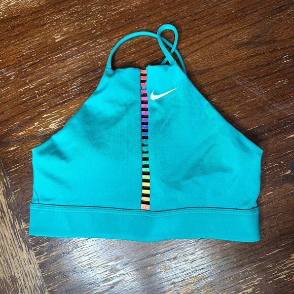 Nike Other - Nike Training Rainbow Ladder Indy Sports Bra Womens Green Size XS Polyester/Span